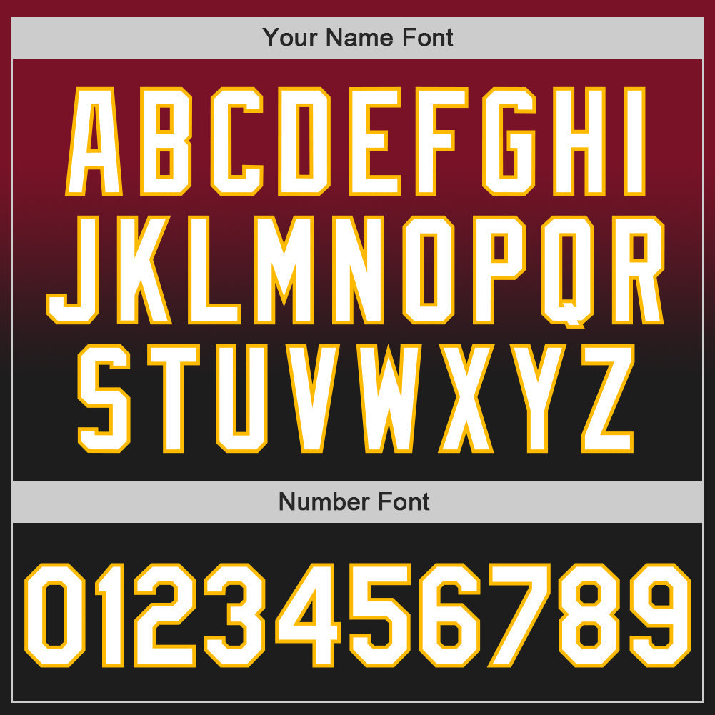Custom Crimson Black-Gold Authentic Fade Fashion Baseball Jersey baseball jersey product view 5