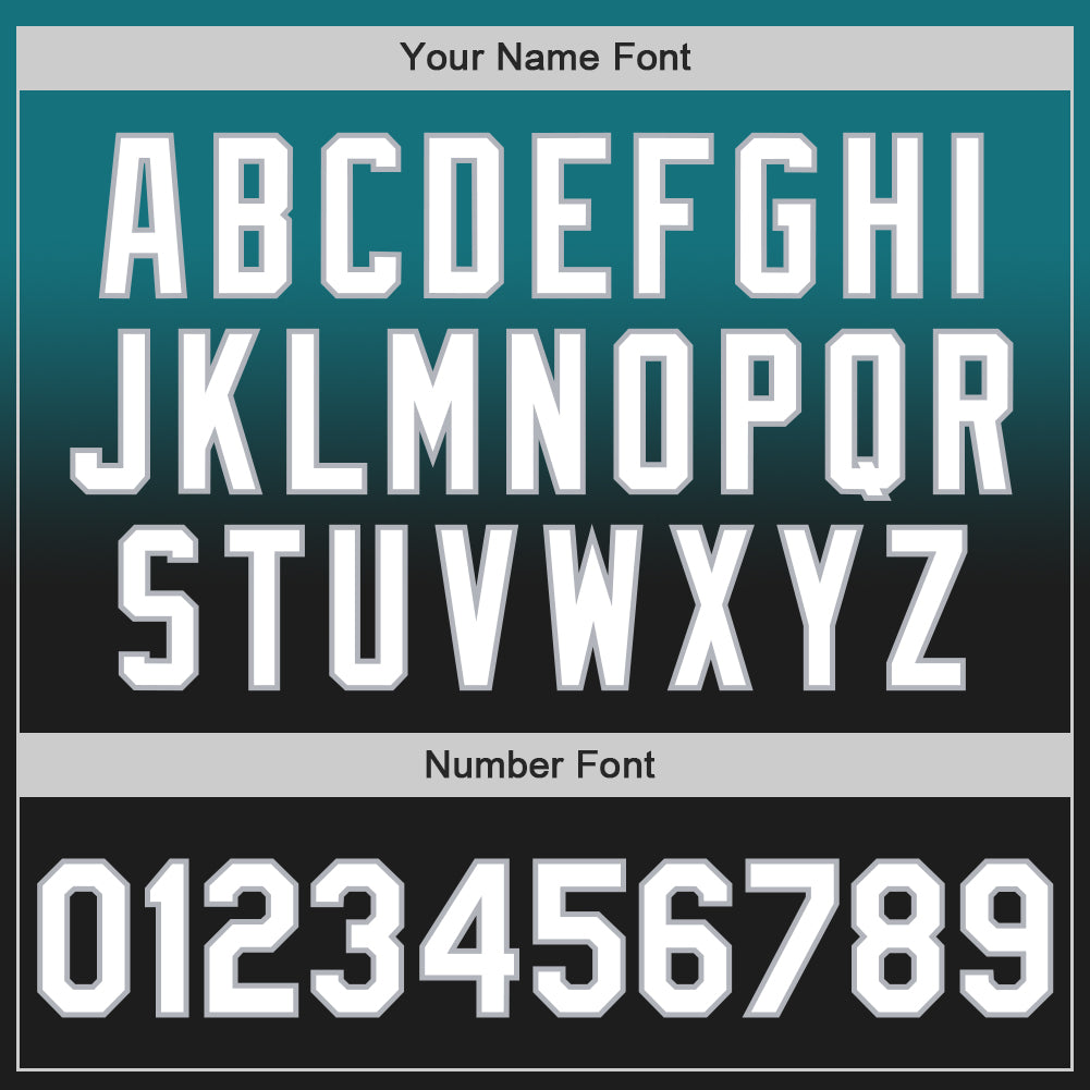 Custom Teal Black-Gray Authentic Fade Fashion Baseball Jersey baseball jersey product view 5