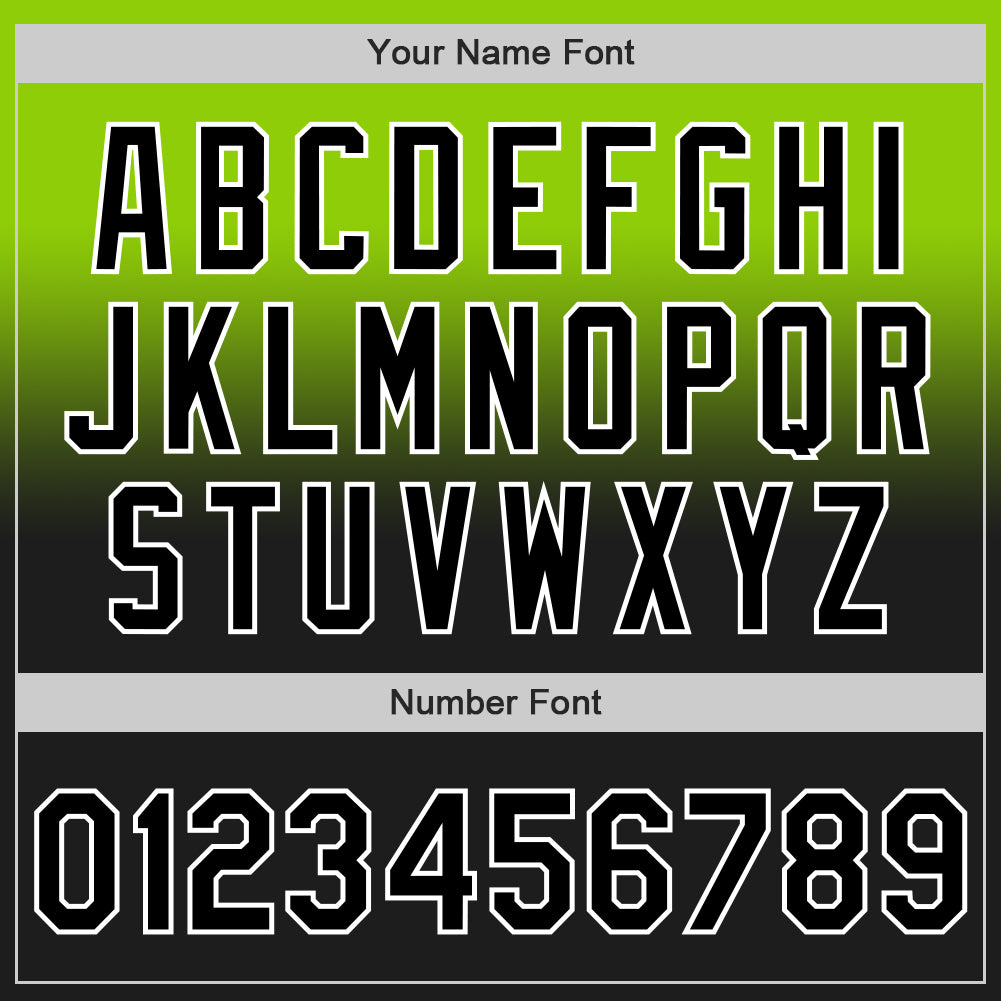 Custom Neon Green Black-White Authentic Fade Fashion Baseball Jersey baseball jersey product view 5