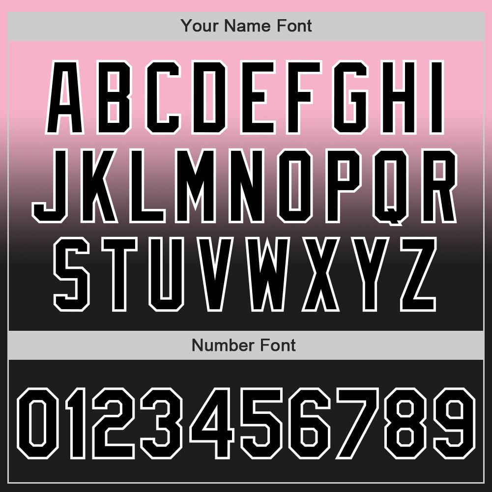 Custom Light Pink Black-White Authentic Fade Fashion Baseball Jersey baseball jersey product view 5
