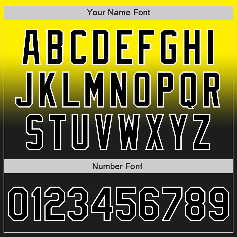 Custom Light Yellow Black-White Authentic Fade Fashion Baseball Jersey baseball jersey product view 5