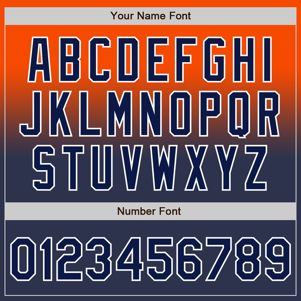 Custom Orange Navy-White Authentic Fade Fashion Baseball Jersey baseball jersey product view 5