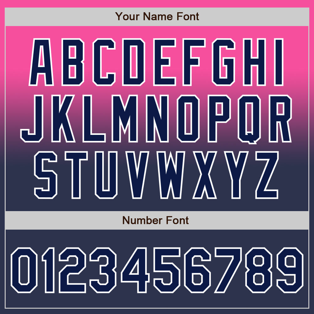 Custom Pink Navy-White Authentic Fade Fashion Baseball Jersey baseball jersey product view 5