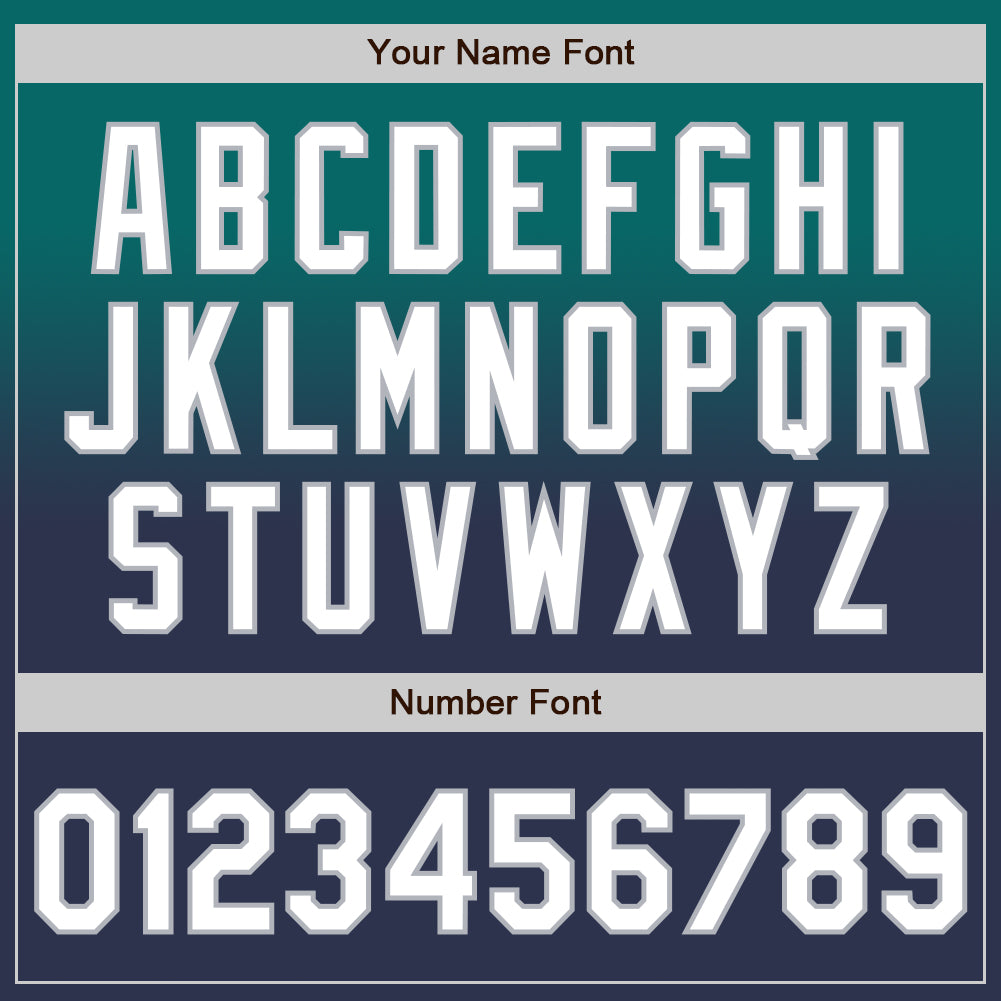 Custom Teal Navy-Gray Authentic Fade Fashion Baseball Jersey baseball jersey product view 5