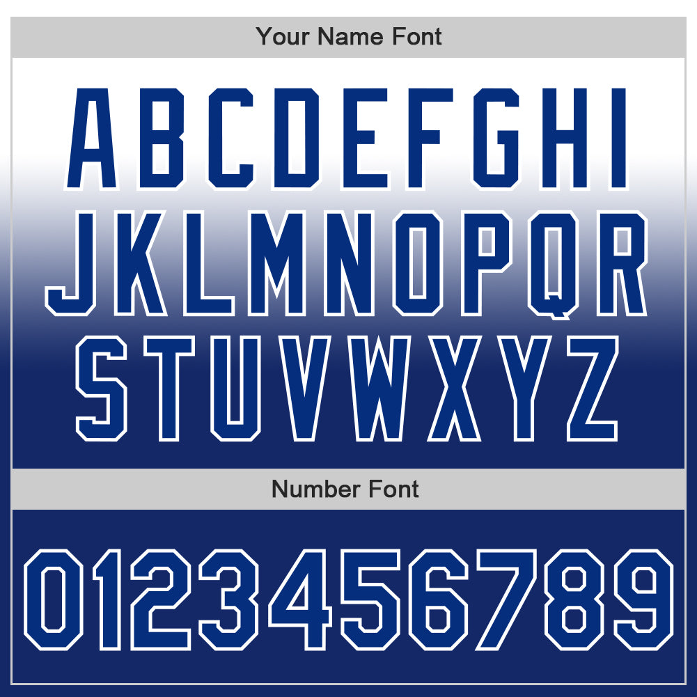 Custom White Royal Authentic Fade Fashion Baseball Jersey baseball jersey product view 5