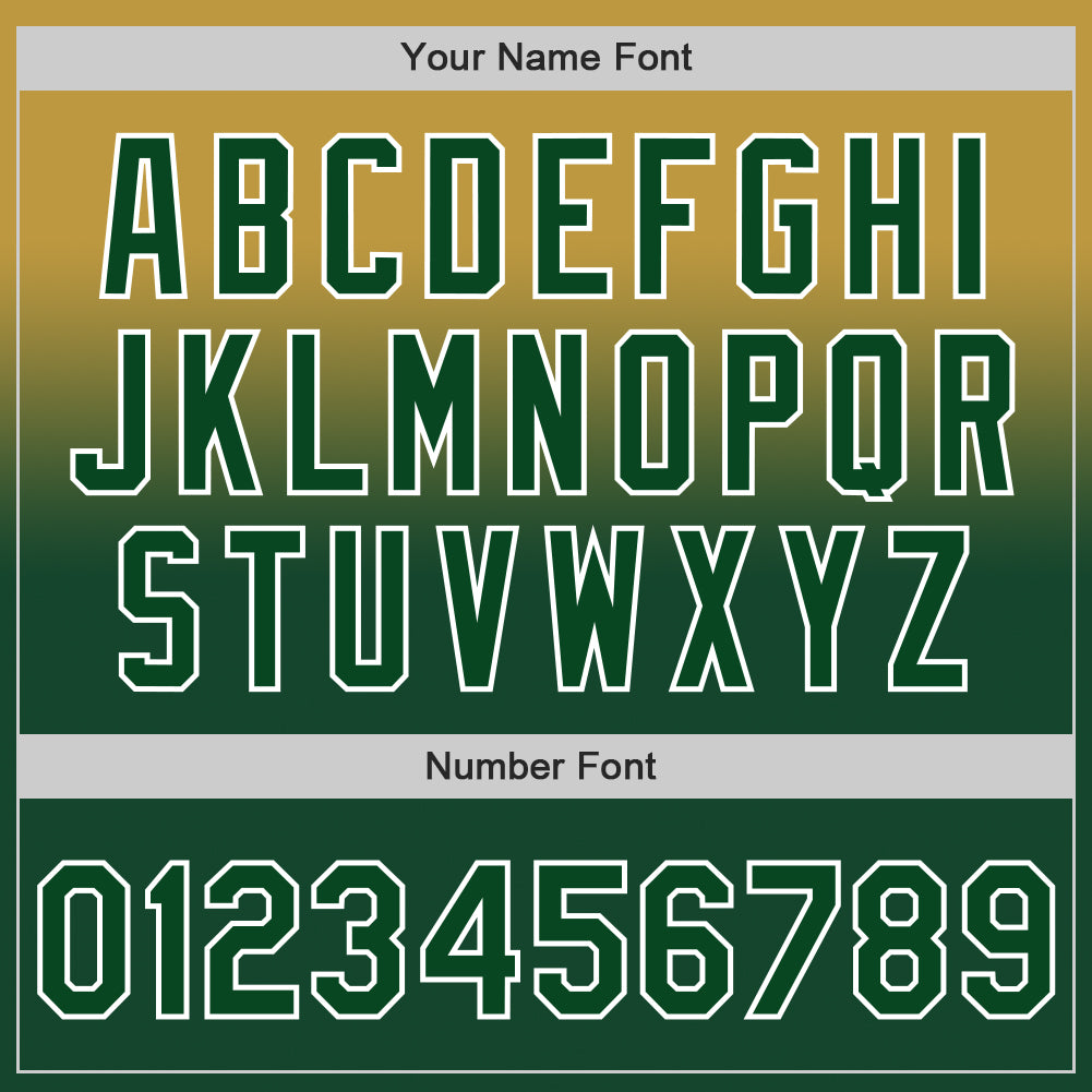 Custom Old Gold Green-White Authentic Fade Fashion Baseball Jersey baseball jersey product view 5