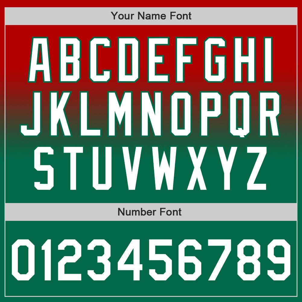 Custom Red White-Kelly Green Authentic Fade Fashion Baseball Jersey baseball jersey product view 5