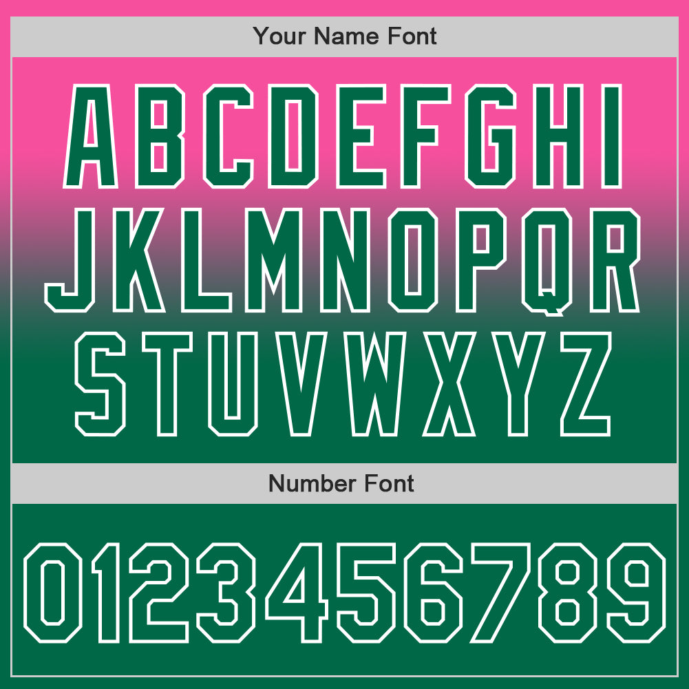 Custom Pink Kelly Green-White Authentic Fade Fashion Baseball Jersey baseball jersey product view 5