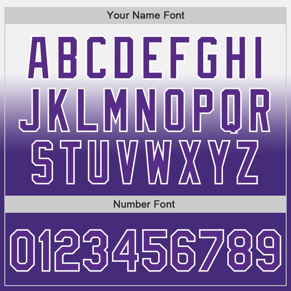 Custom White Purple Authentic Fade Fashion Baseball Jersey baseball jersey product view 5