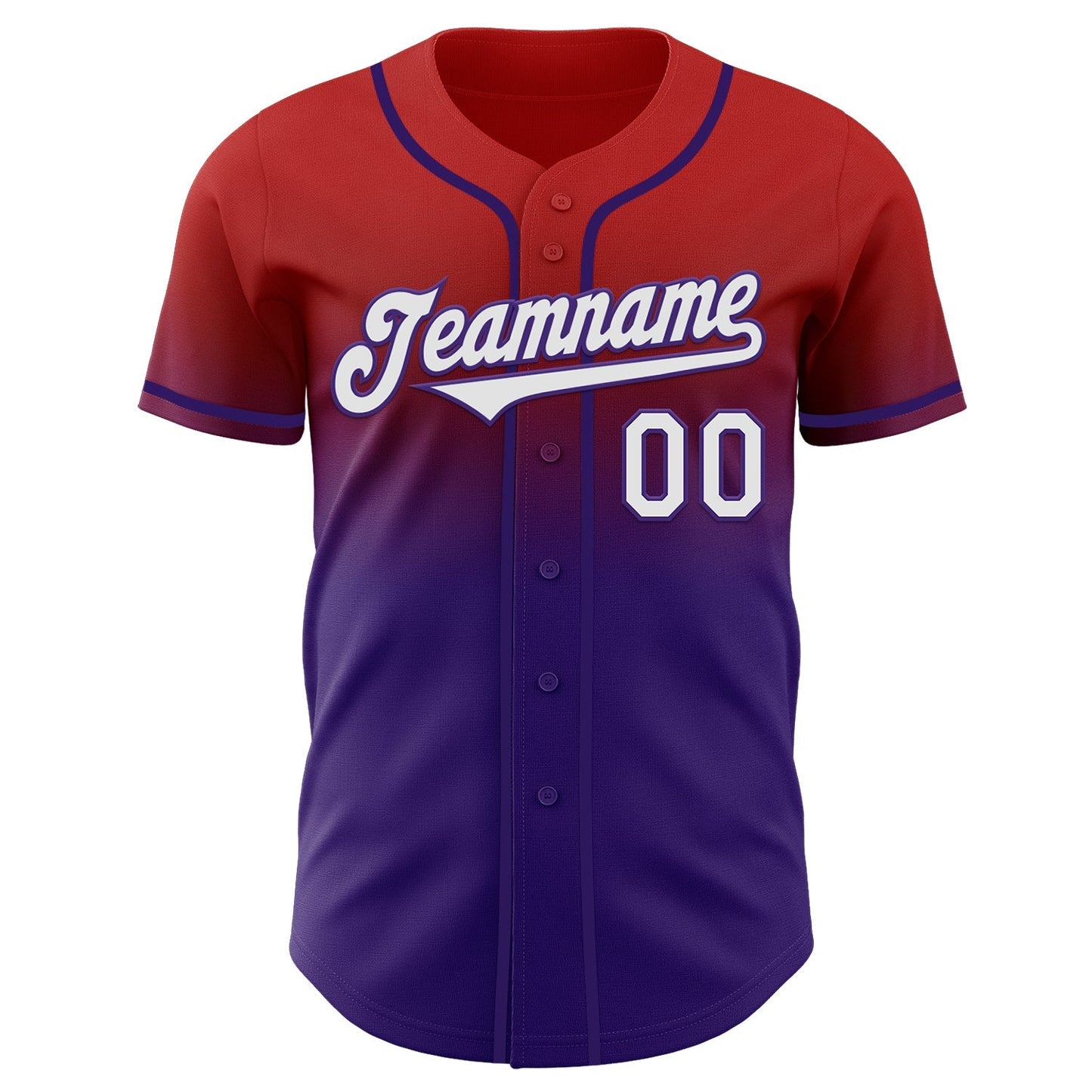 Custom Red White-Purple Authentic Fade Fashion Baseball Jersey baseball jersey product view 2