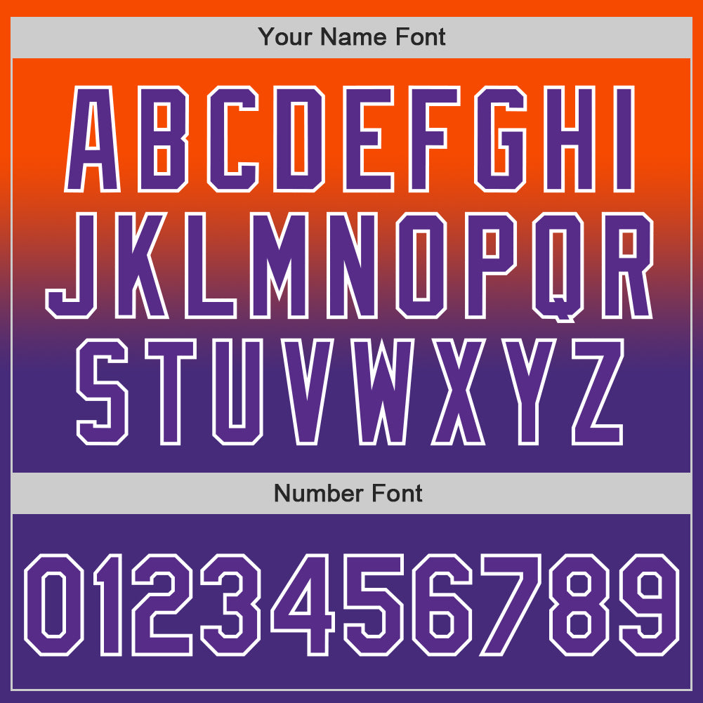 Custom Orange Purple-White Authentic Fade Fashion Baseball Jersey baseball jersey product view 5