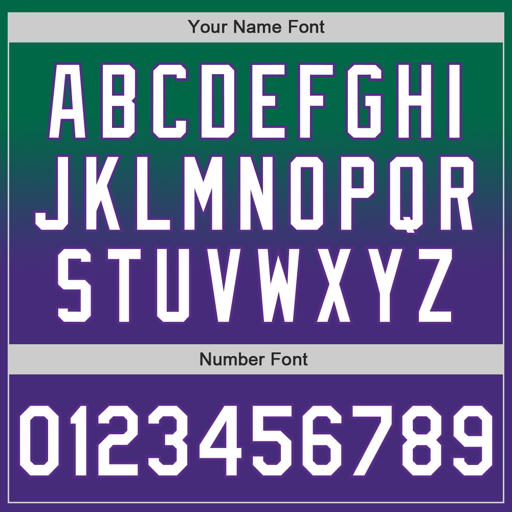Custom Kelly Green White-Purple Authentic Fade Fashion Baseball Jersey baseball jersey product view 5