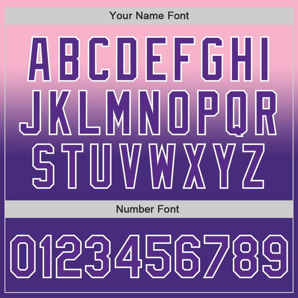 Custom Light Pink Purple-White Authentic Fade Fashion Baseball Jersey baseball jersey product view 5