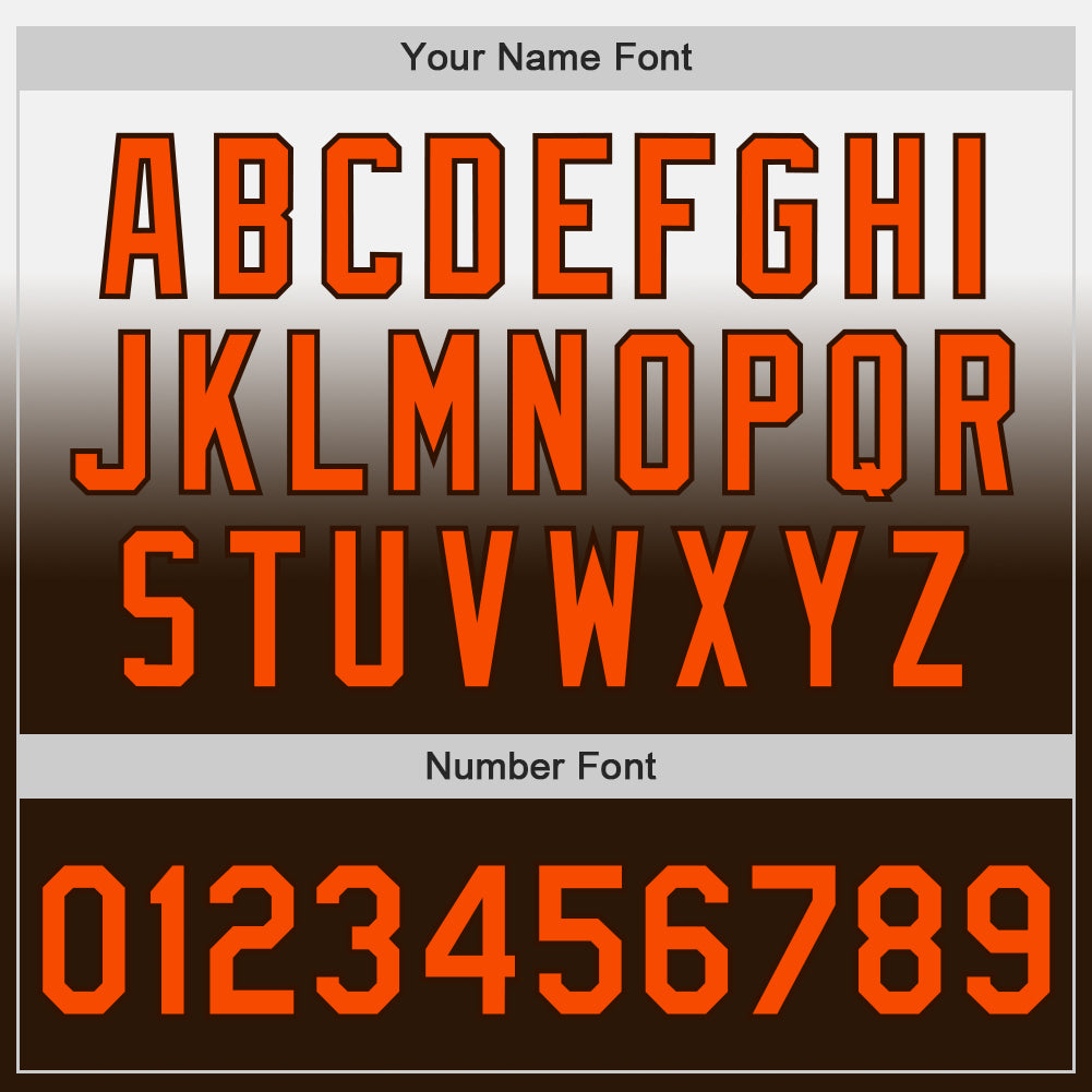Custom White Orange-Brown Authentic Fade Fashion Baseball Jersey baseball jersey product view 5