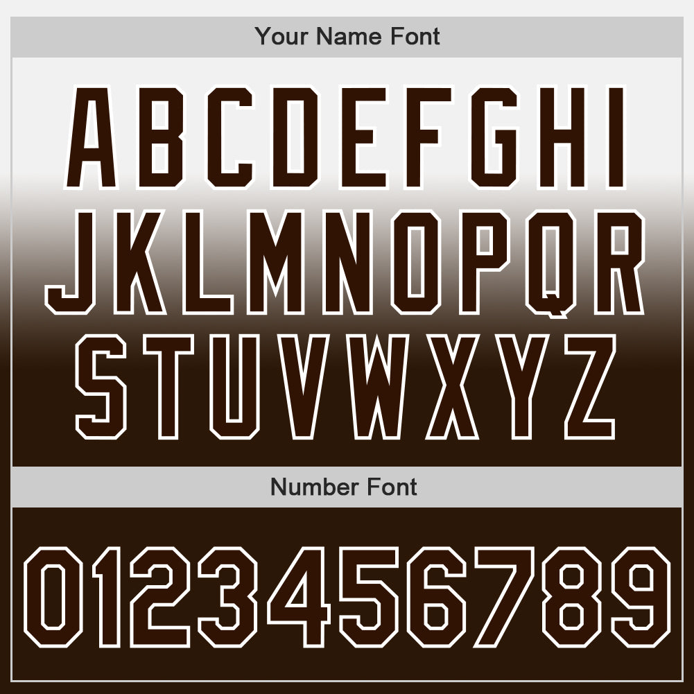 Custom White Brown Authentic Fade Fashion Baseball Jersey baseball jersey product view 5