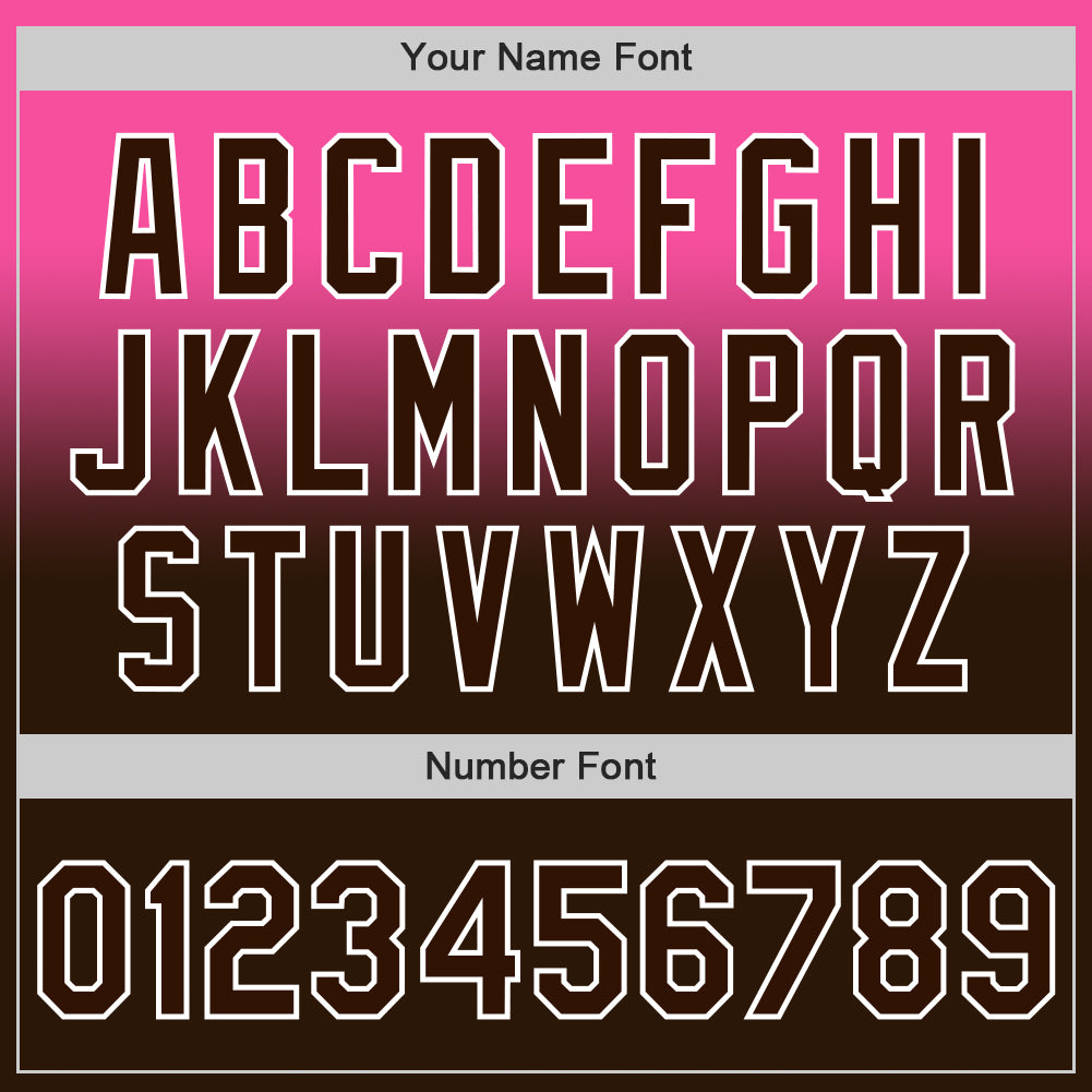 Custom Pink Brown-White Authentic Fade Fashion Baseball Jersey baseball jersey product view 5