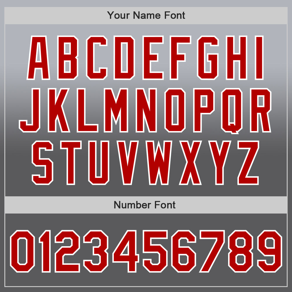 Custom Gray Red Steel Gray-White Authentic Fade Fashion Baseball Jersey baseball jersey product view 5