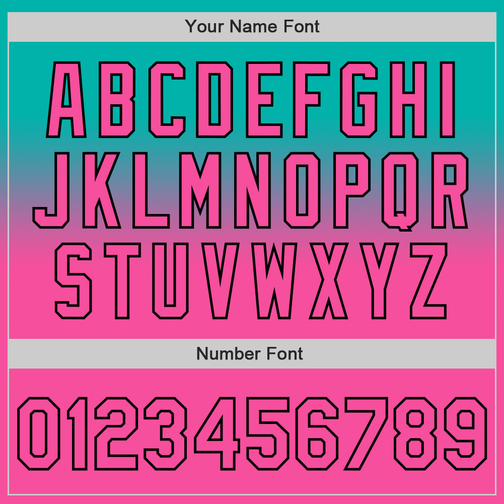 Custom Aqua Pink-Black Authentic Fade Fashion Baseball Jersey baseball jersey product view 5