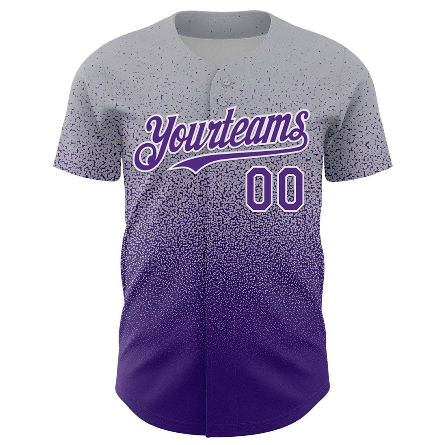 Custom Gray Purple-White Fade Fashion Speckle Authentic Baseball Jersey baseball jersey product view 2