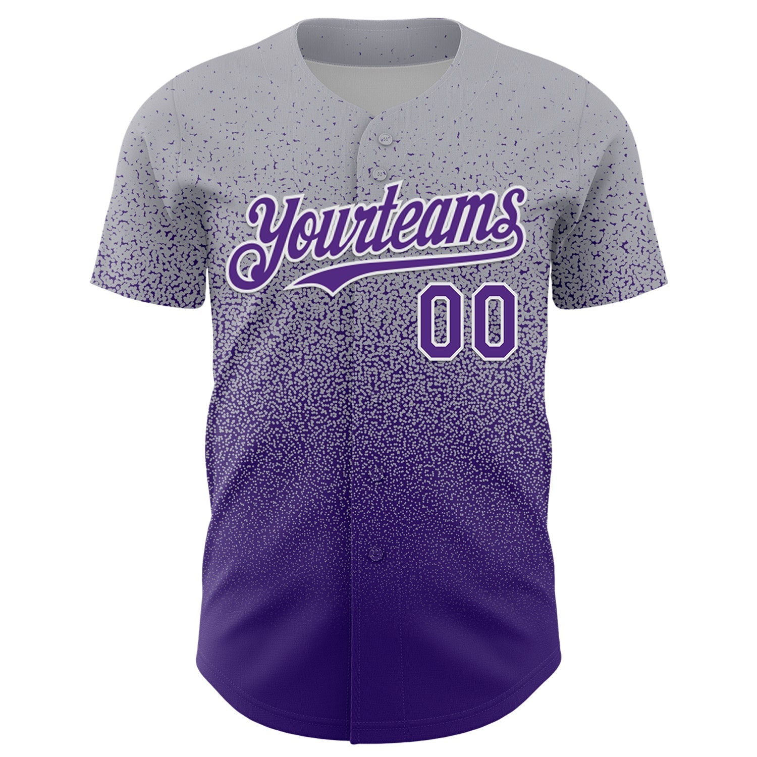 Custom Gray Purple-White Fade Fashion Speckle Authentic Baseball Jersey baseball jersey product view 2