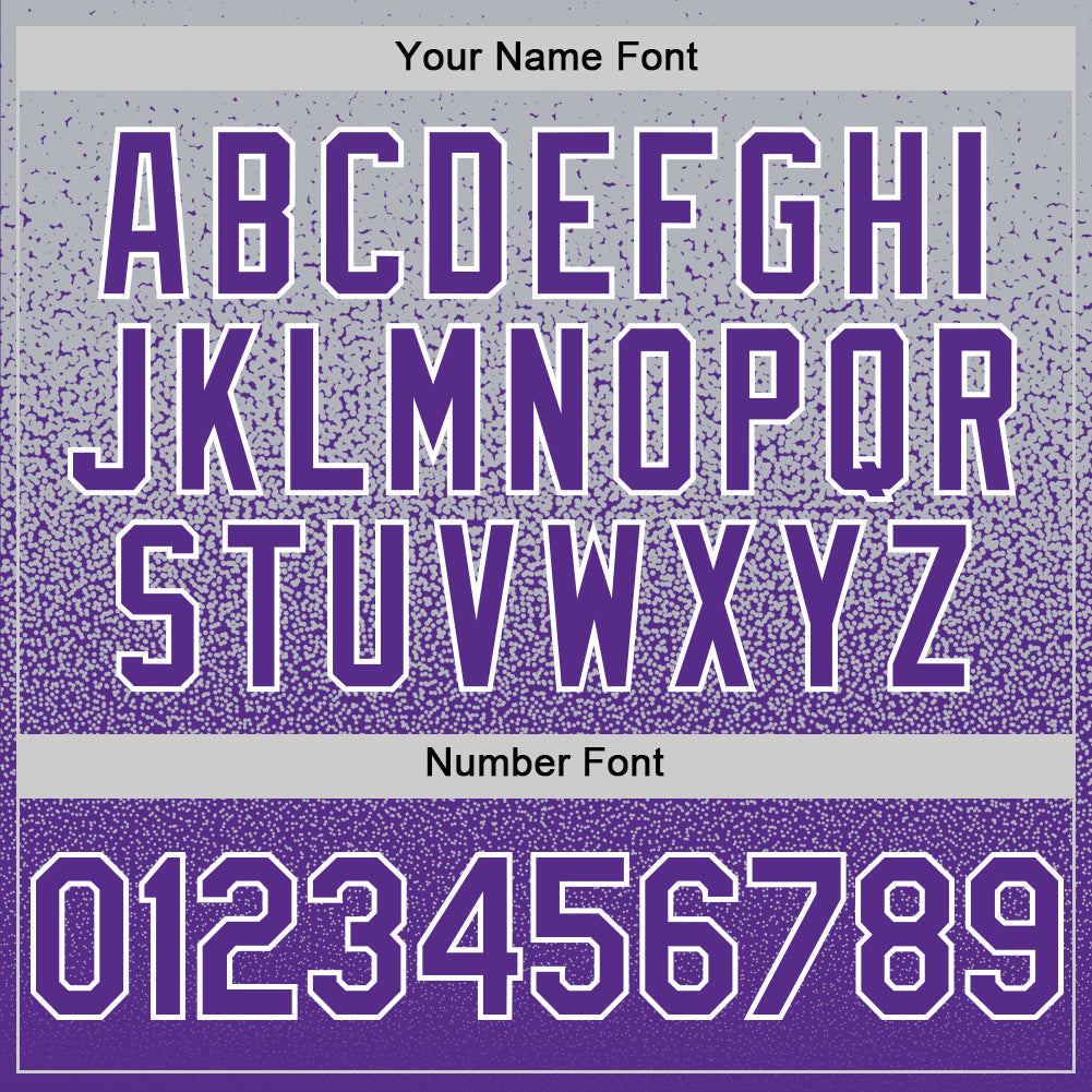 Custom Gray Purple-White Fade Fashion Speckle Authentic Baseball Jersey baseball jersey product view 5