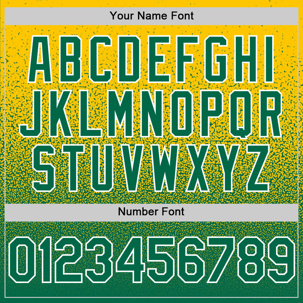 Custom Yellow Kelly Green-White Fade Fashion Speckle Authentic Baseball Jersey baseball jersey product view 5
