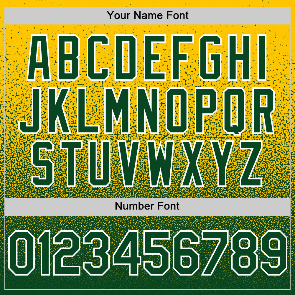 Custom Yellow Green-White Fade Fashion Speckle Authentic Baseball Jersey baseball jersey product view 5