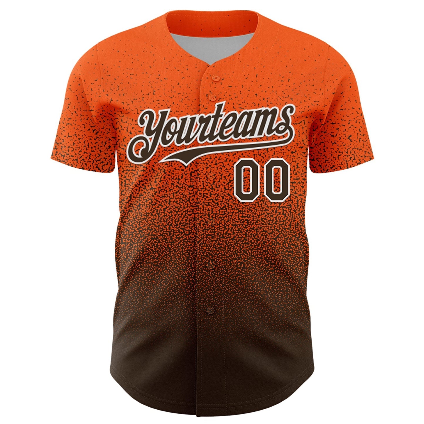 Custom Orange Brown-White Fade Fashion Speckle Authentic Baseball Jersey baseball jersey product view 2