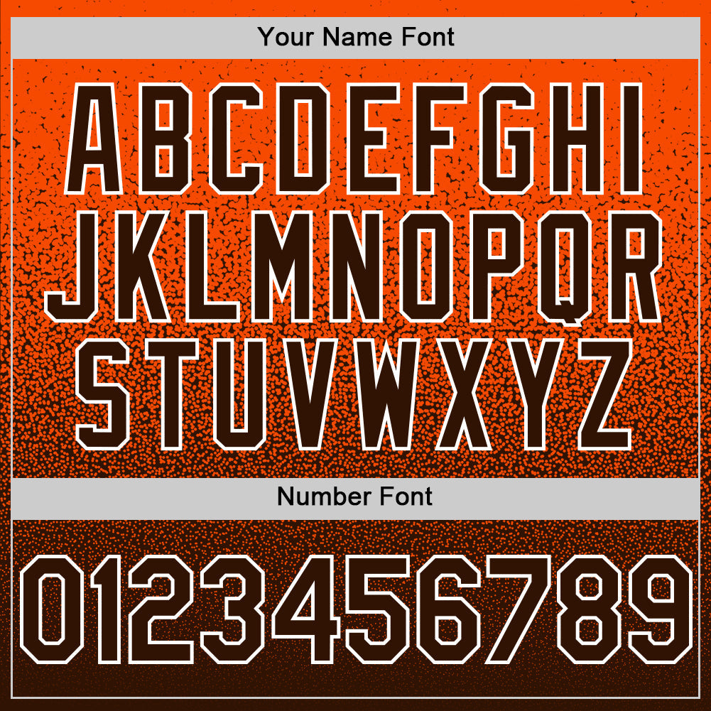 Custom Orange Brown-White Fade Fashion Speckle Authentic Baseball Jersey baseball jersey product view 5