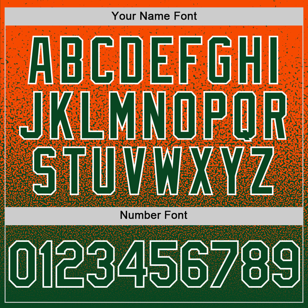 Custom Orange Green-White Fade Fashion Speckle Authentic Baseball Jersey baseball jersey product view 5