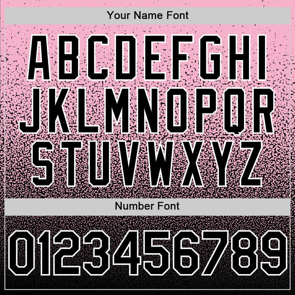 Custom Light Pink Black-White Fade Fashion Speckle Authentic Baseball Jersey baseball jersey product view 5