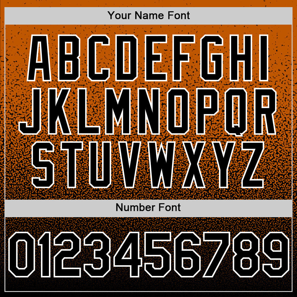 Custom Bay Orange Black-White Fade Fashion Speckle Authentic Baseball Jersey baseball jersey product view 5