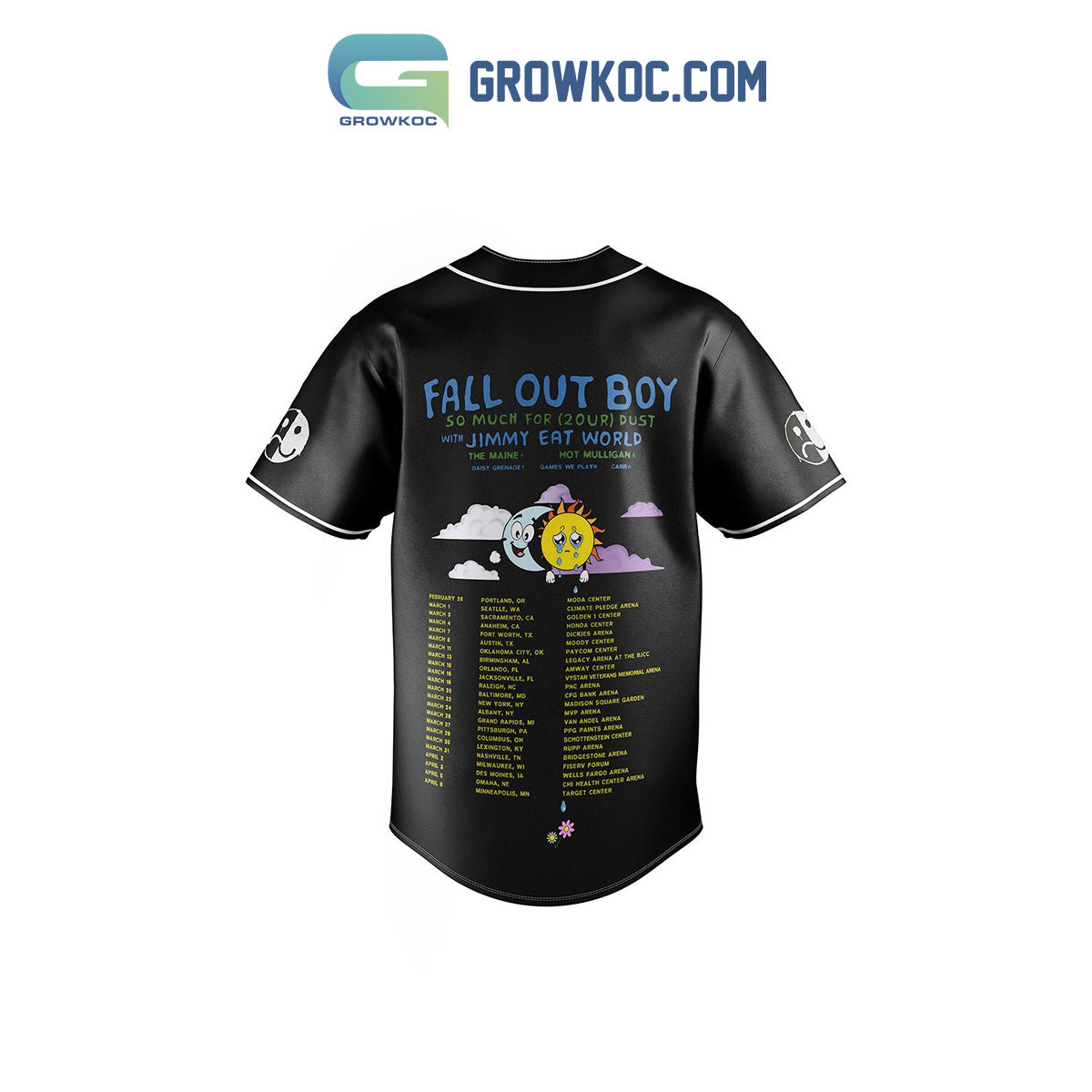 Fall Out Boy So Much For 20ur Dust With Jimmy Eat World Baseball Jersey baseball jersey product view 3