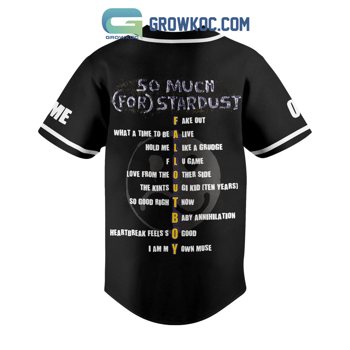 Fall Out Boy So Much For Stardust Personalized Baseball Jersey baseball jersey product view 3