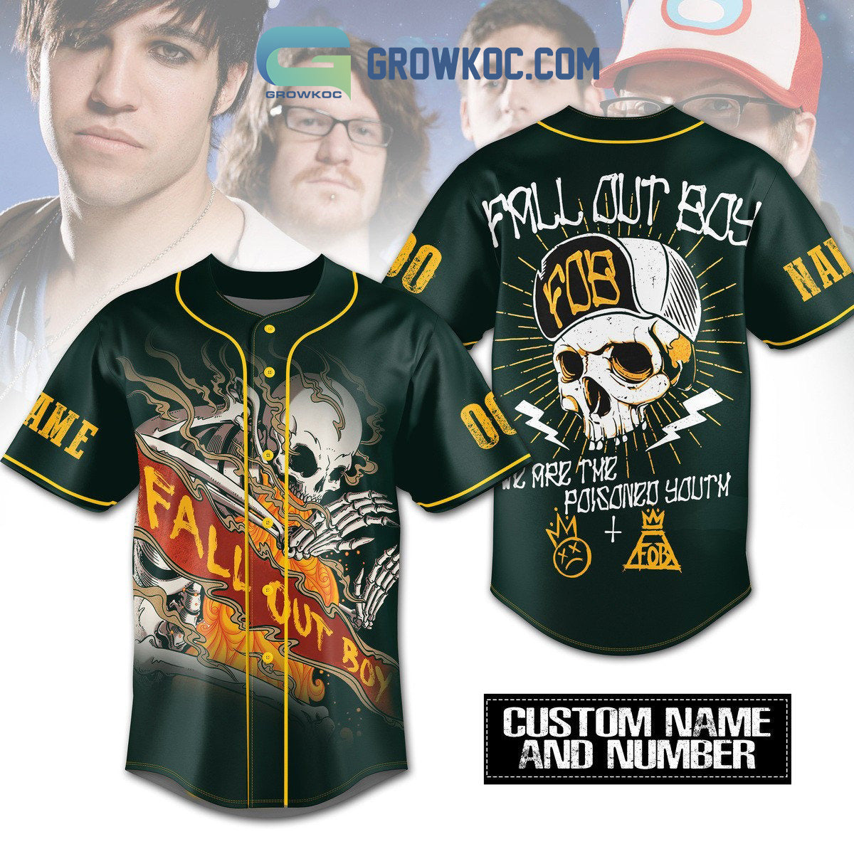 Fall Out Boy We Are The Poisoned Youtm Personalized Baseball Jersey baseball jersey product view 1