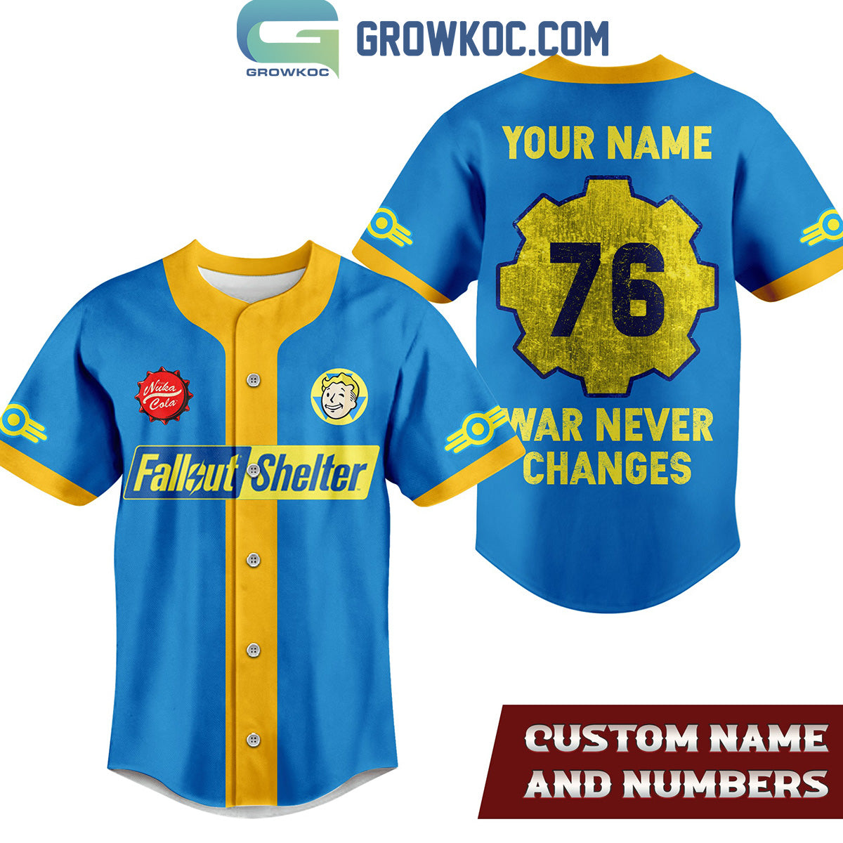 Fallout Shelter War Never Changes Personalized Baseball Jersey baseball jersey product view 1