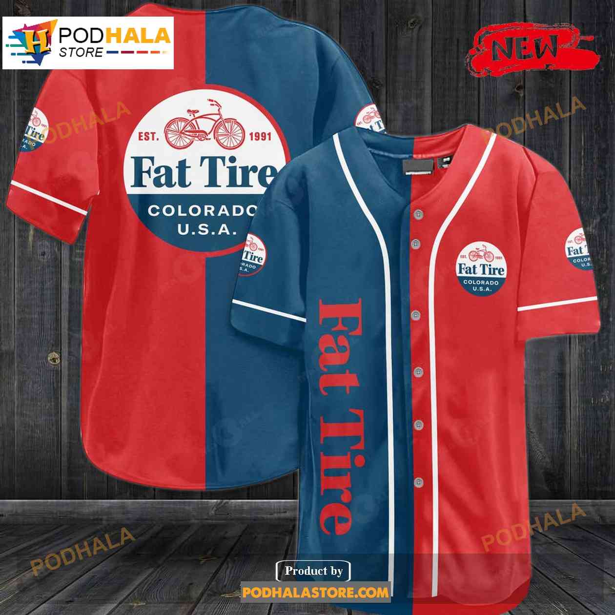 Fat Tire Beer Colorado U.S.A Baseball Jersey baseball jersey product view 1