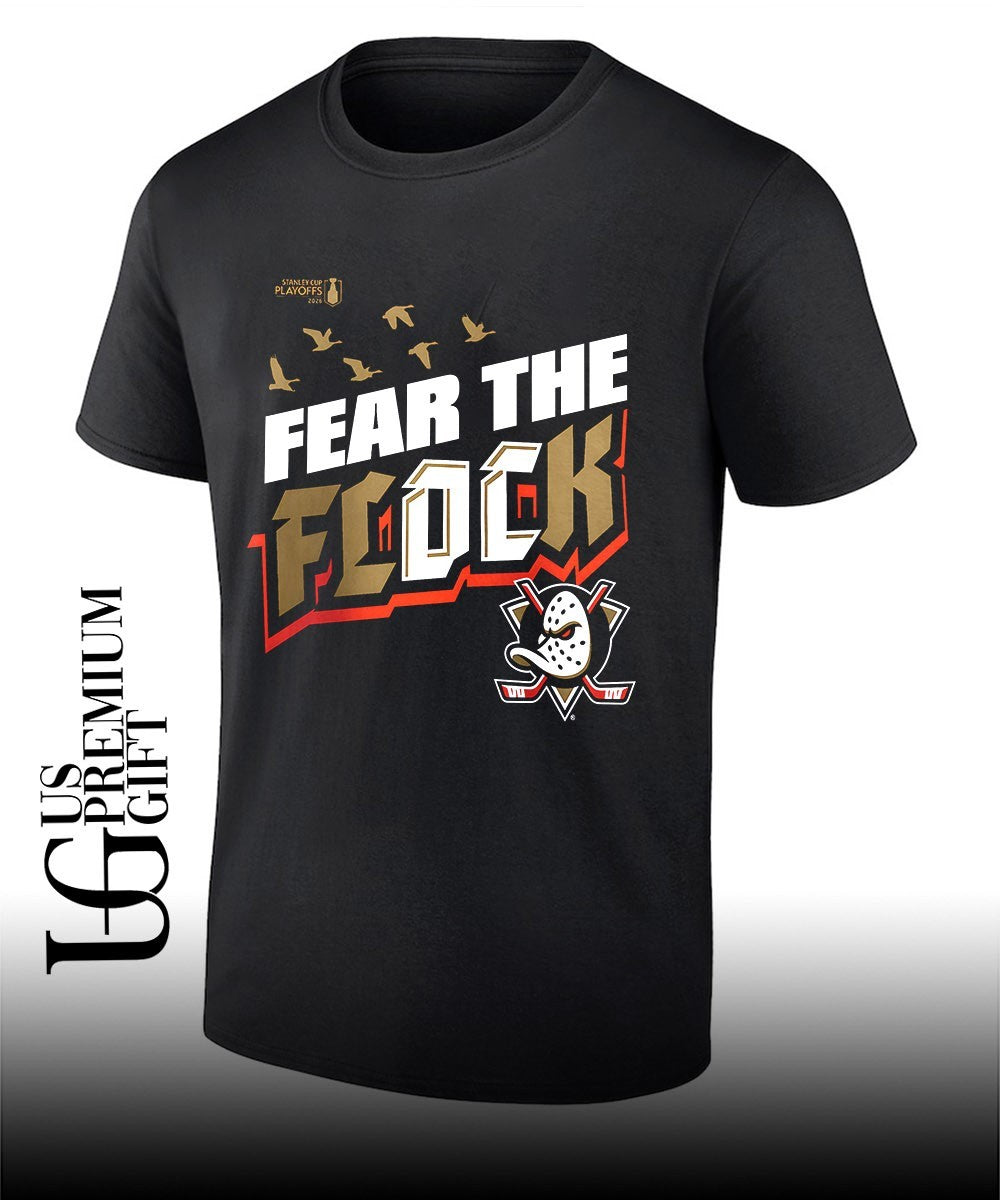 Fear The Flock Anaheim Ducks NHL 2026 Stanley Cup Playoffs slogan shirt Unisex T-shirt, Sweatshirt, Hoodie, Long Sleeve Tee - T-Shirt, Sweatshirt, Hoodie