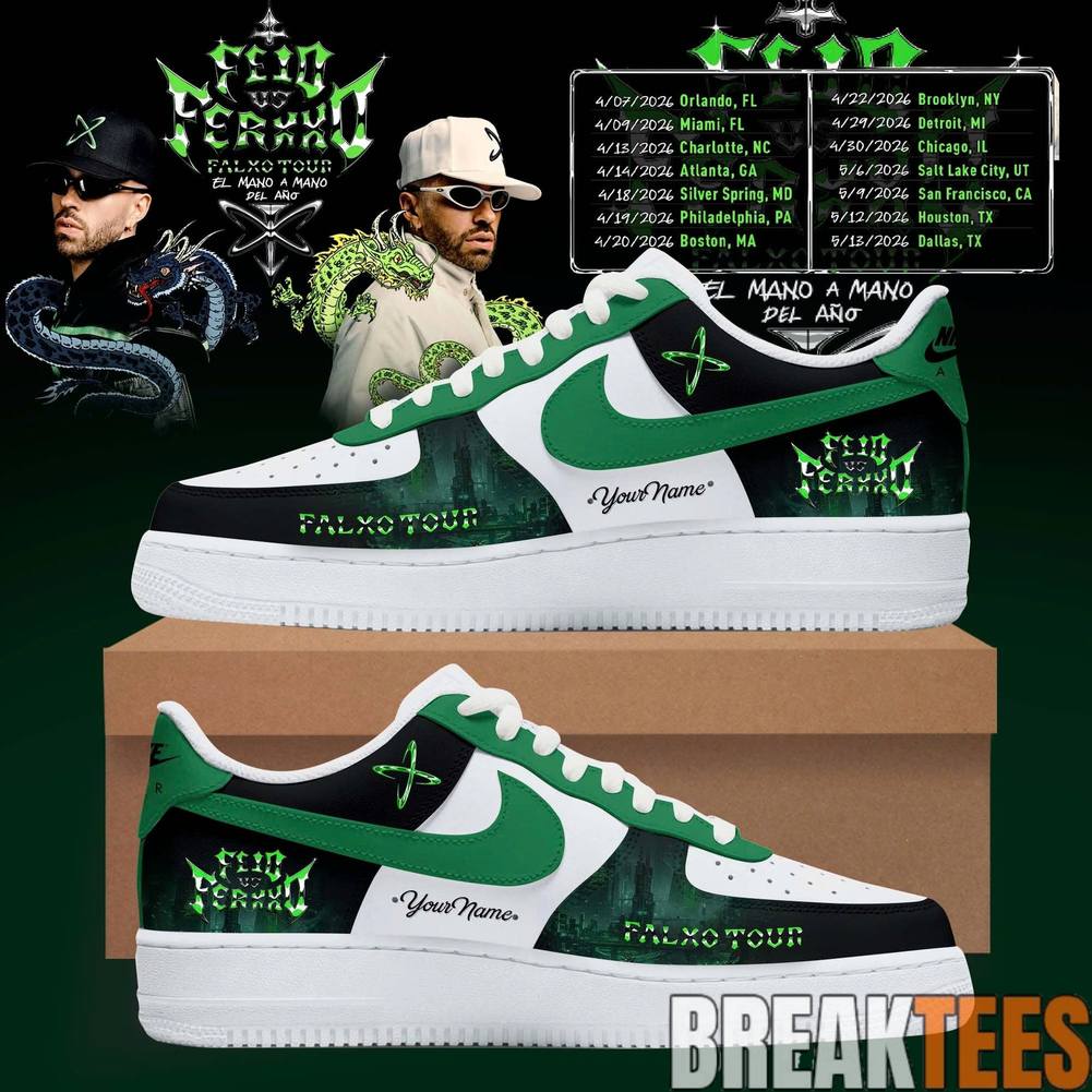 Feid vs Ferxxo Falxo Tour 2026 Custom Air Force 1 Shoes Unisex T-shirt, Sweatshirt, Hoodie, Long Sleeve Tee - T-Shirt, Sweatshirt, Hoodie