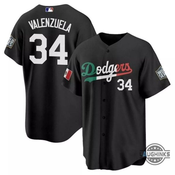 Fernando Valenzuela Baseball Jersey Shirt Number 34 Los Angeles Dodgers Mexico Mlb World Series Jerseys baseball jersey product view 1
