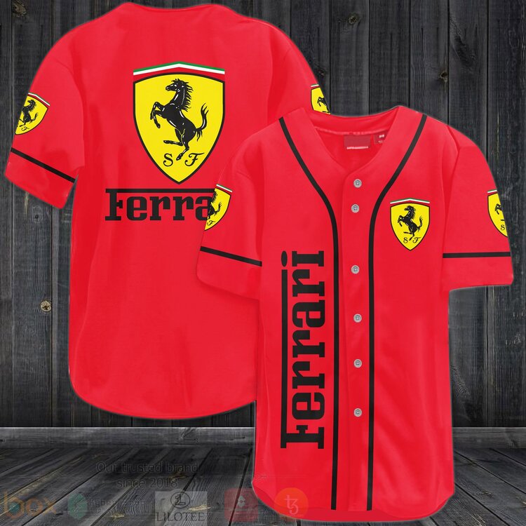 FASHION Ferrari Baseball Jerseys Botton Shirt baseball jersey product view 1