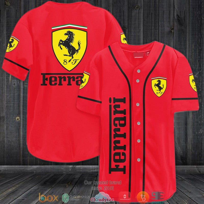 BEST Ferrari Red Baseball Jersey baseball jersey product view 1