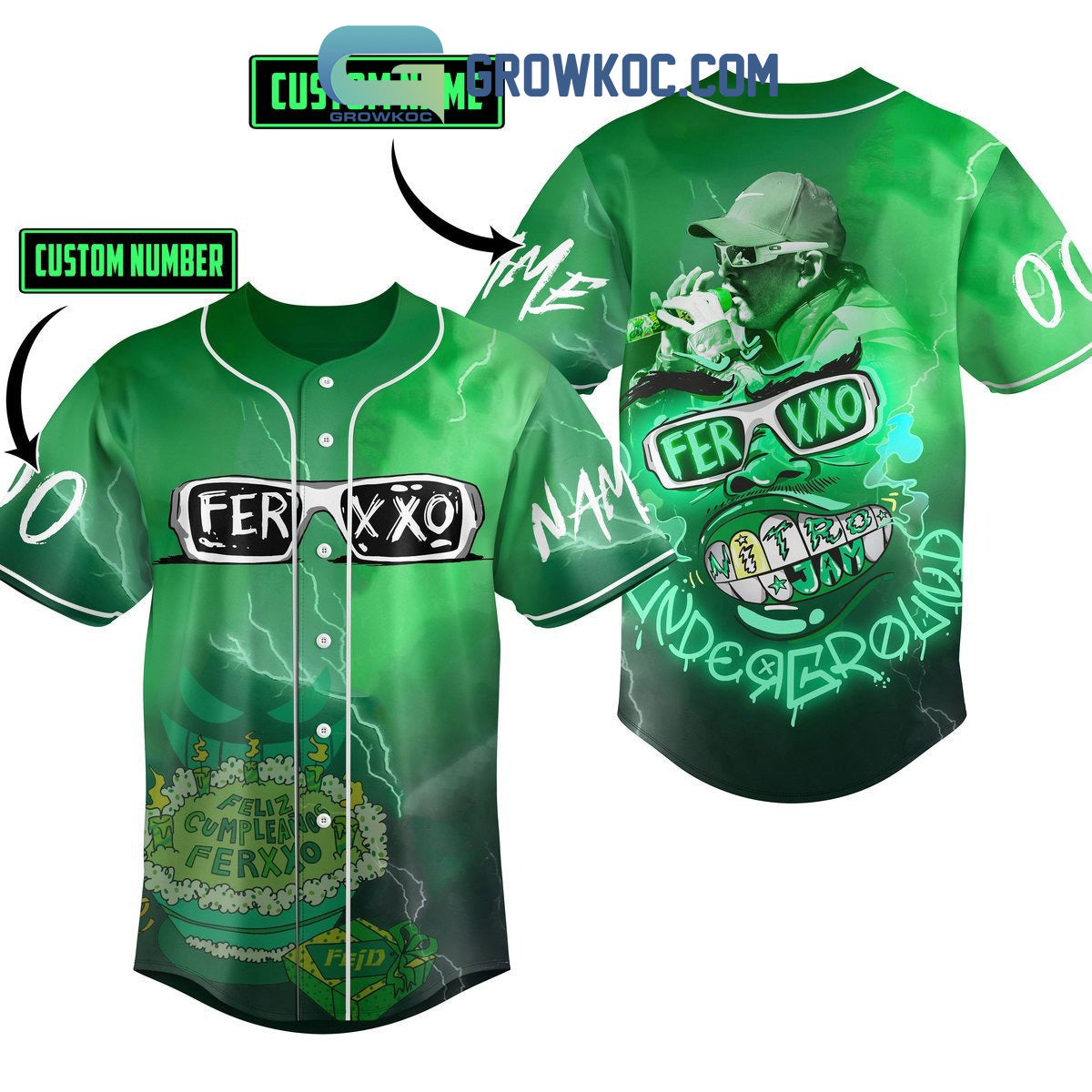 Ferxxo Feliz Cumplean??os Personalized Baseball Jersey baseball jersey product view 1