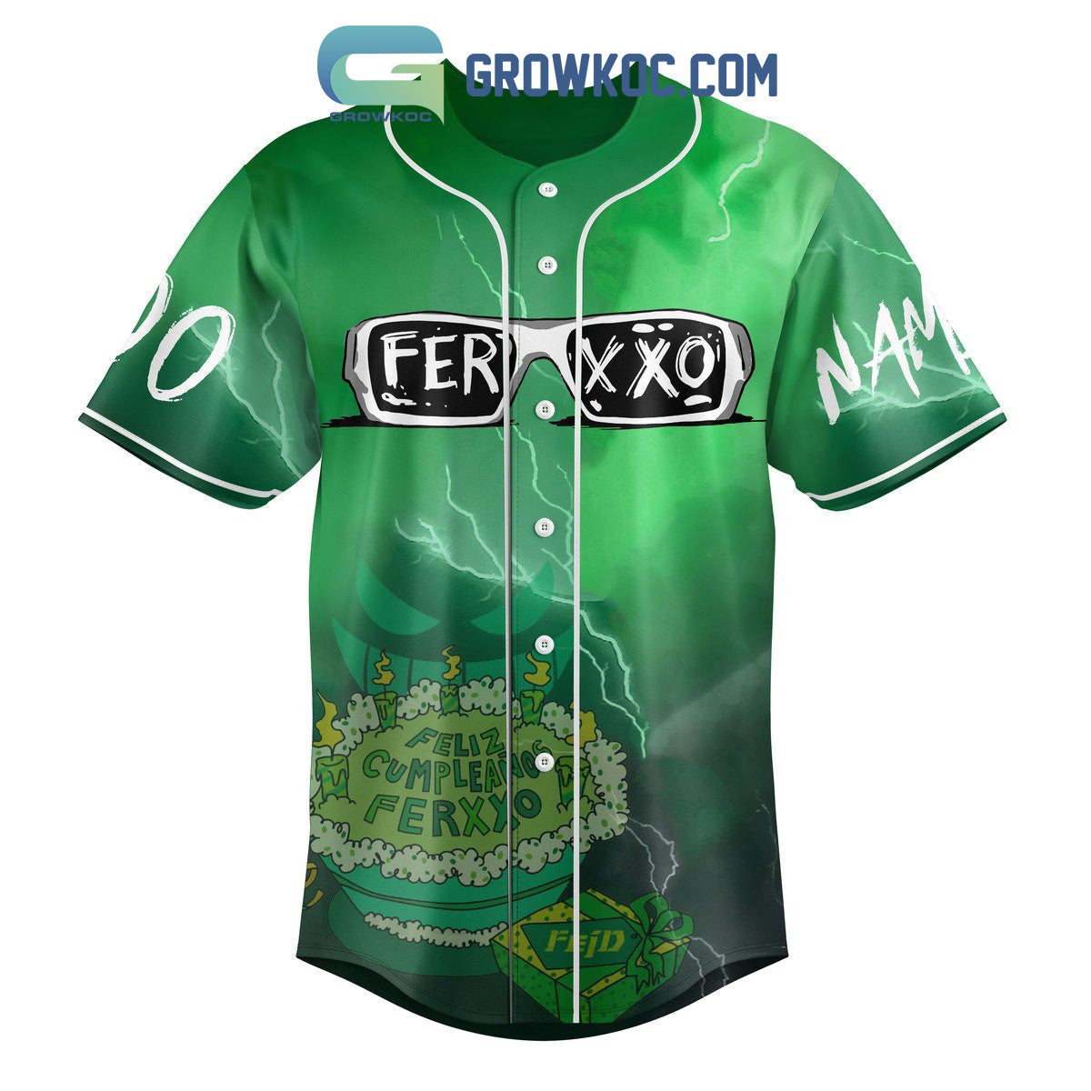 Ferxxo Feliz Cumplean??os Personalized Baseball Jersey baseball jersey product view 2