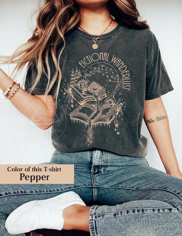 Fictional Wanderlust Book Lover Poet Literary Bookish - Adult & Kids T-Shirts, Sweatshirts & Hoodies apparel design preview 1