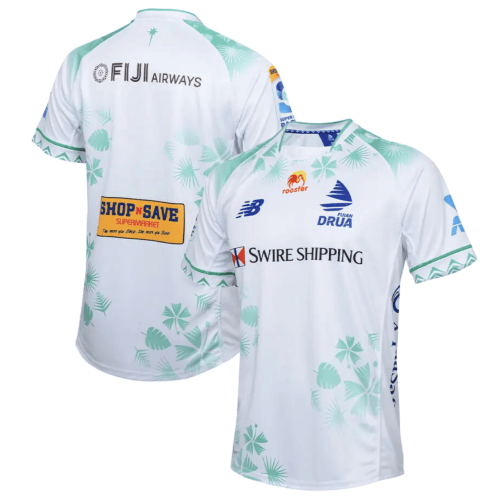 Fijian Drua Super Rugby 2024 Away Men Jersey - White Soccer Jersey sports jersey product view 1