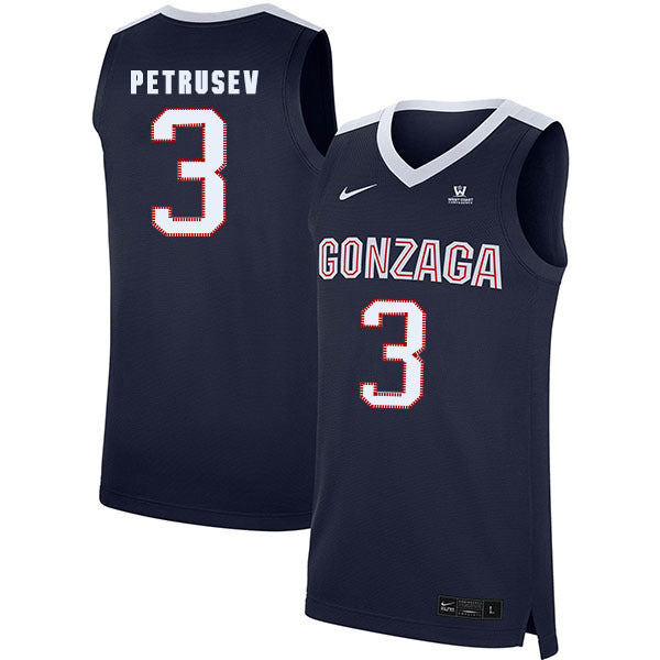 Filip Petrusev 3 Navy College Football Jersey football jersey product view 1