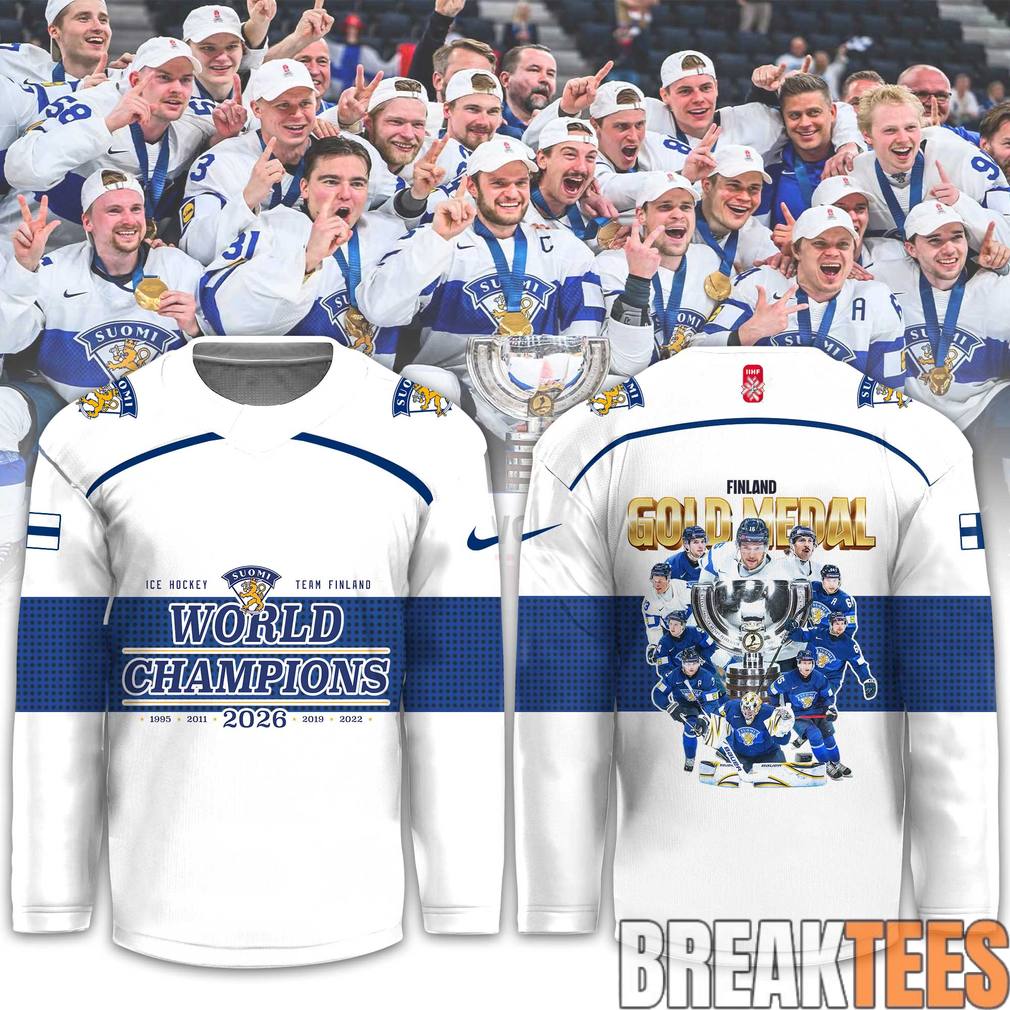 Finland 2026 IIHF Ice Hockey World Champions Special Hockey Jersey hockey jersey product view 1