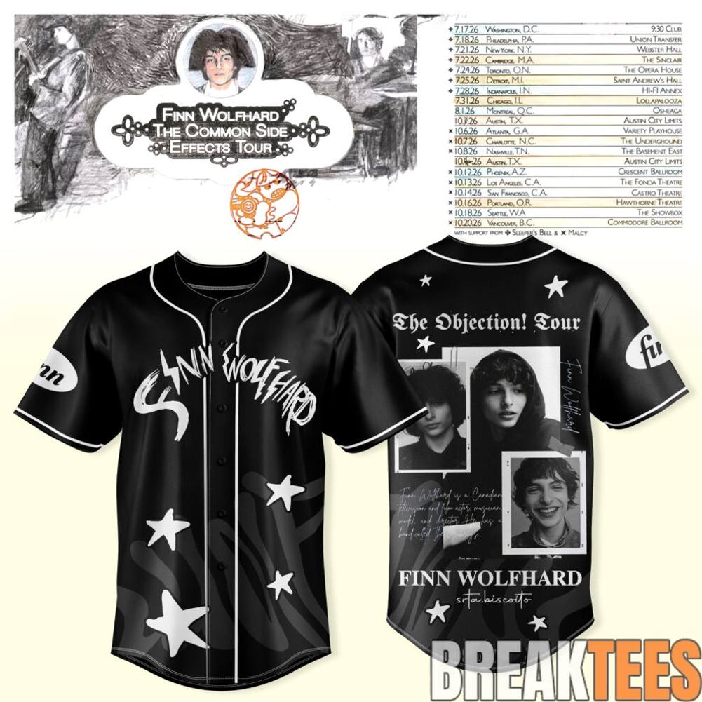 Finn Wolfhard The Common Side Effects Tour 2026 Special Baseball Jersey baseball jersey product view 1