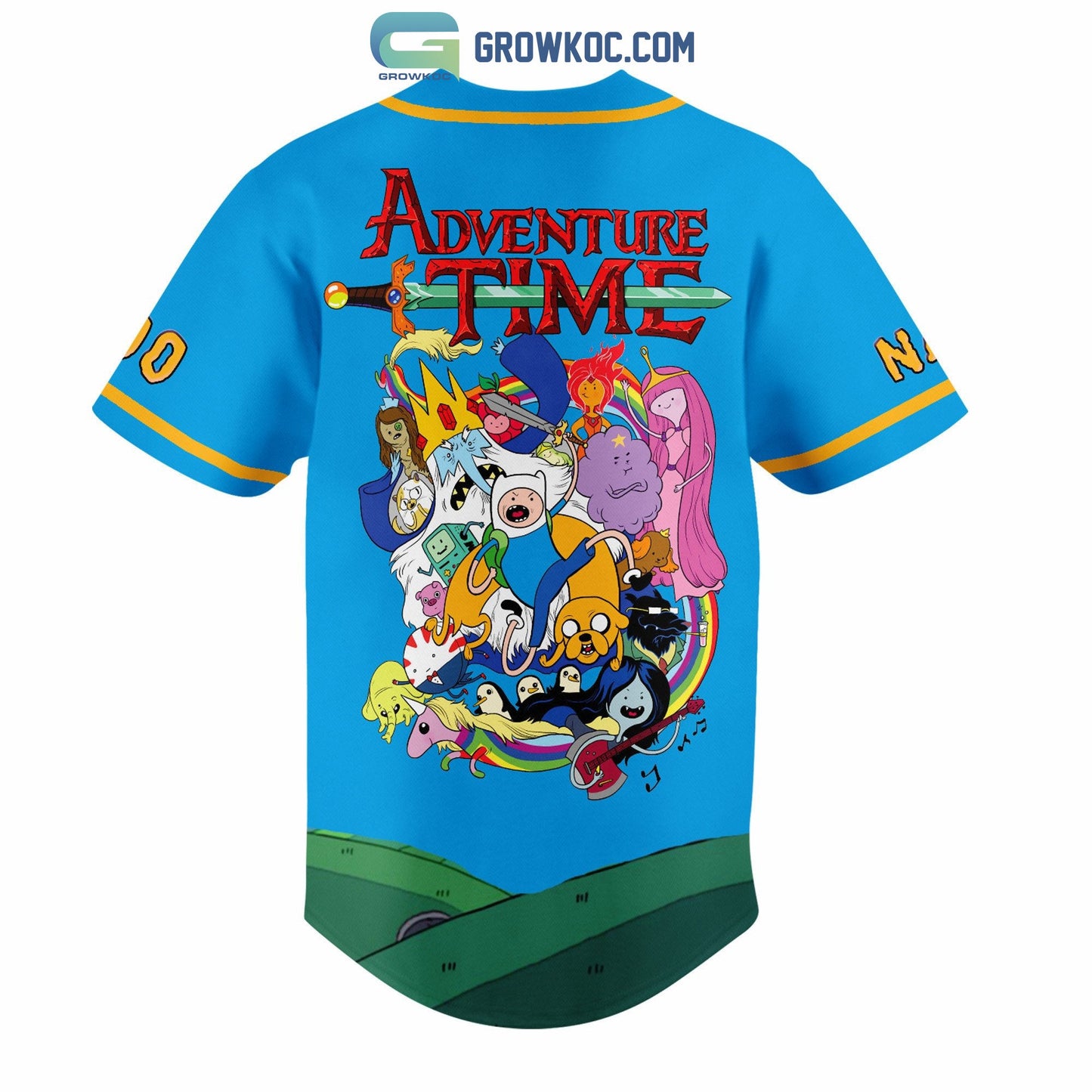 Finn and Jake Adventure Time Personalized Baseball Jersey baseball jersey product view 3